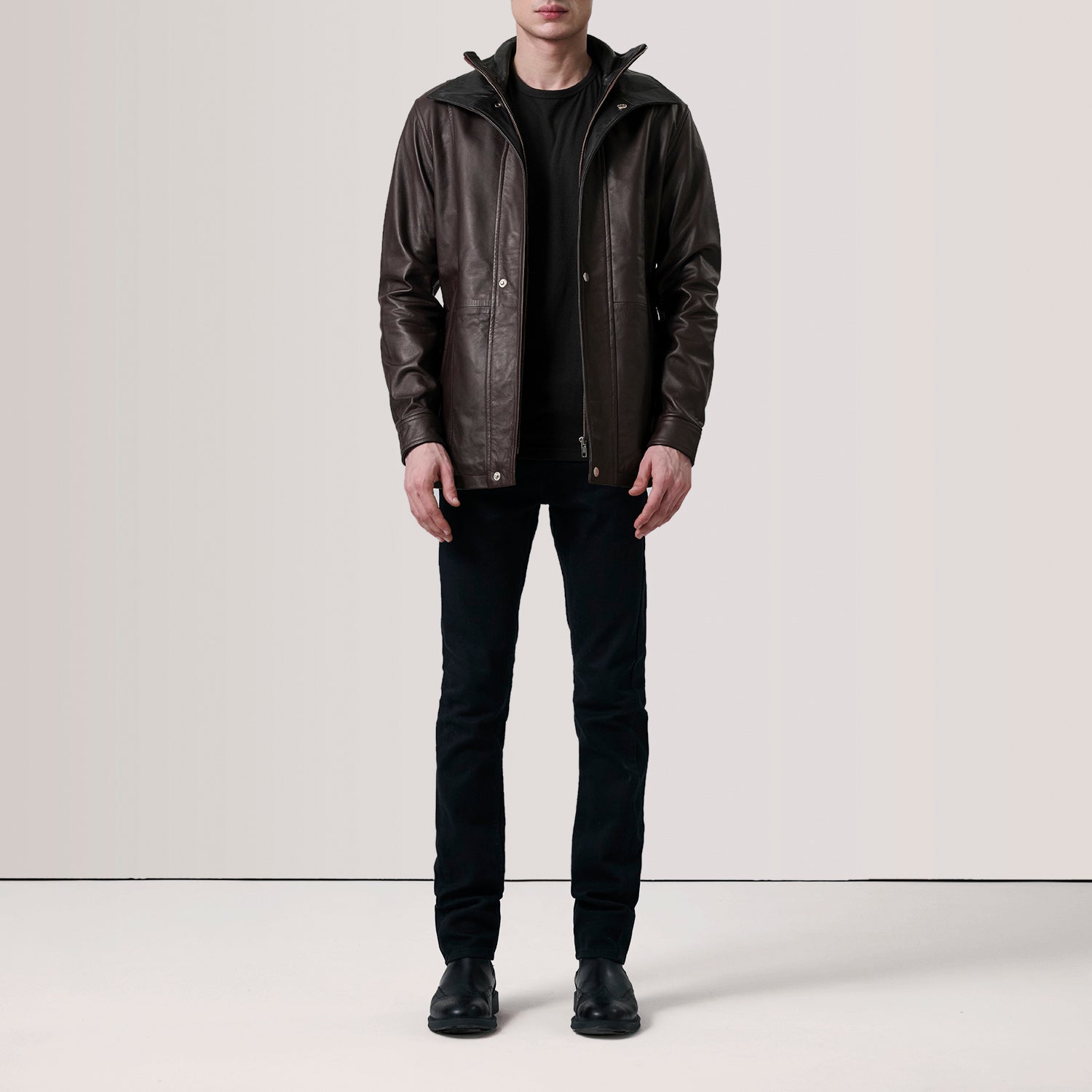 Connor Maroon Leather Coat 2