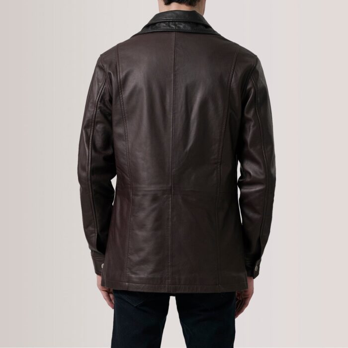 Connor Maroon Leather Coat 4