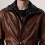 Connor Waxed Brown Leather Coat 6