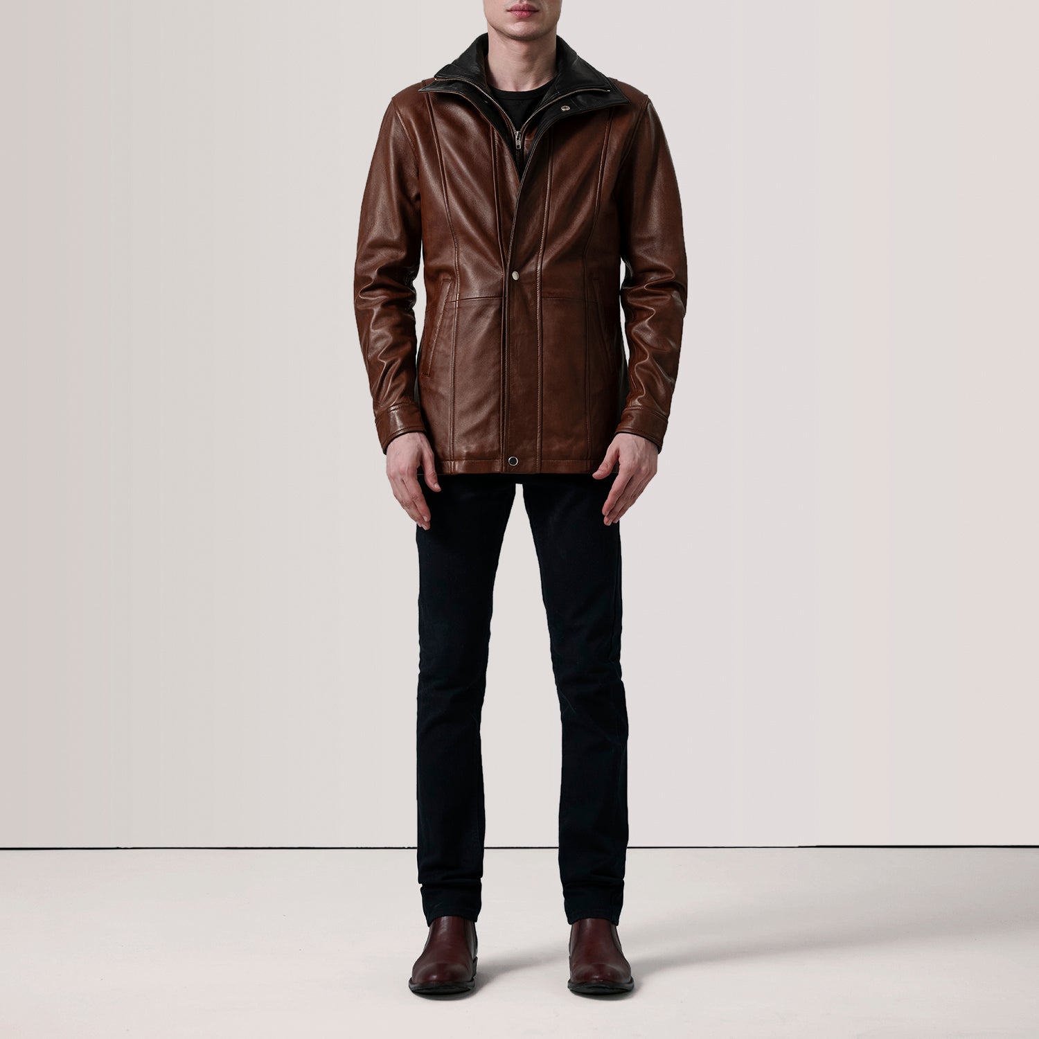 Connor Waxed Brown Leather Coat 2