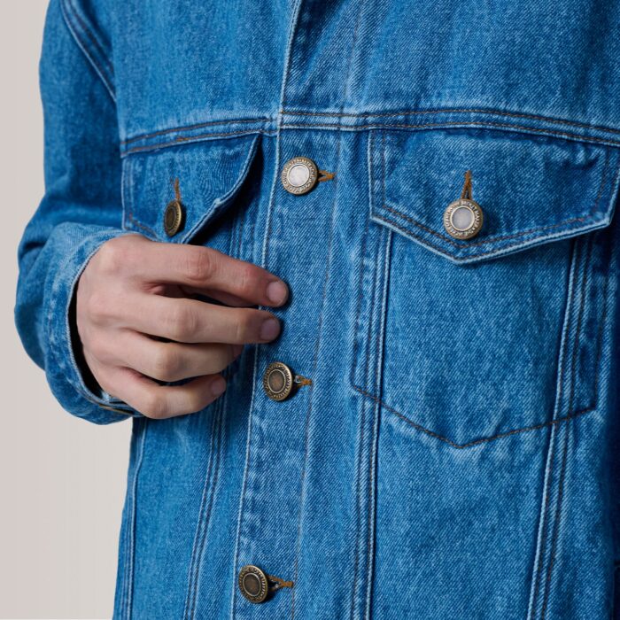 Eddie Dark Blue Oversized Denim Trucker Jacket 6