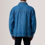 Eddie Dark Blue Oversized Denim Trucker Jacket 4