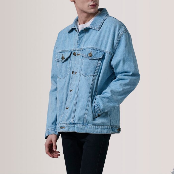 Eddie Light Blue Oversized Denim Trucker Jacket 3