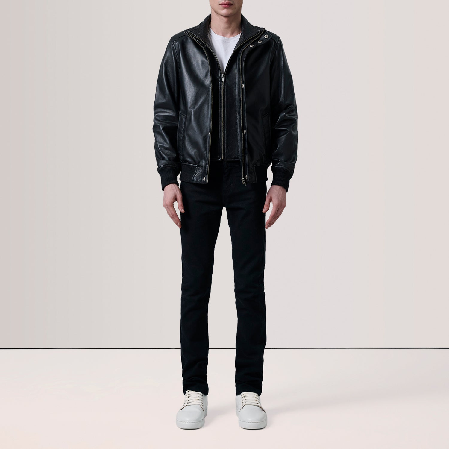 Lester Black Leather Bomber Jacket 2