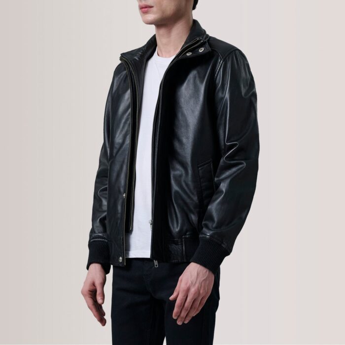Lester Black Leather Bomber Jacket 3