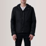 Marlo Black Canvas Hooded Work Jacket 5