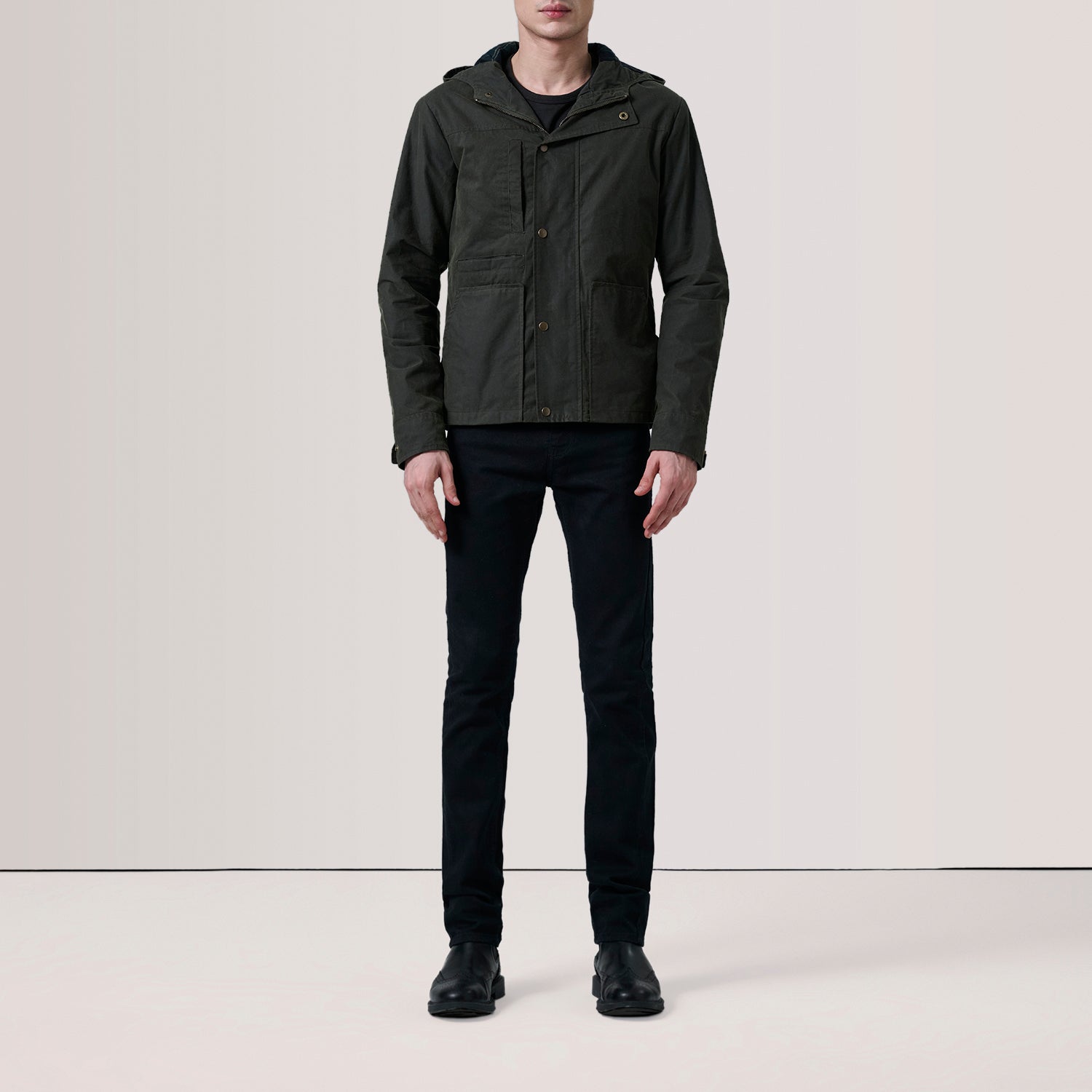 Marlo Olive Canvas Hooded Work Jacket 2