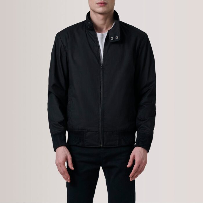 Morrison Black Canvas Bomber Jacket 5