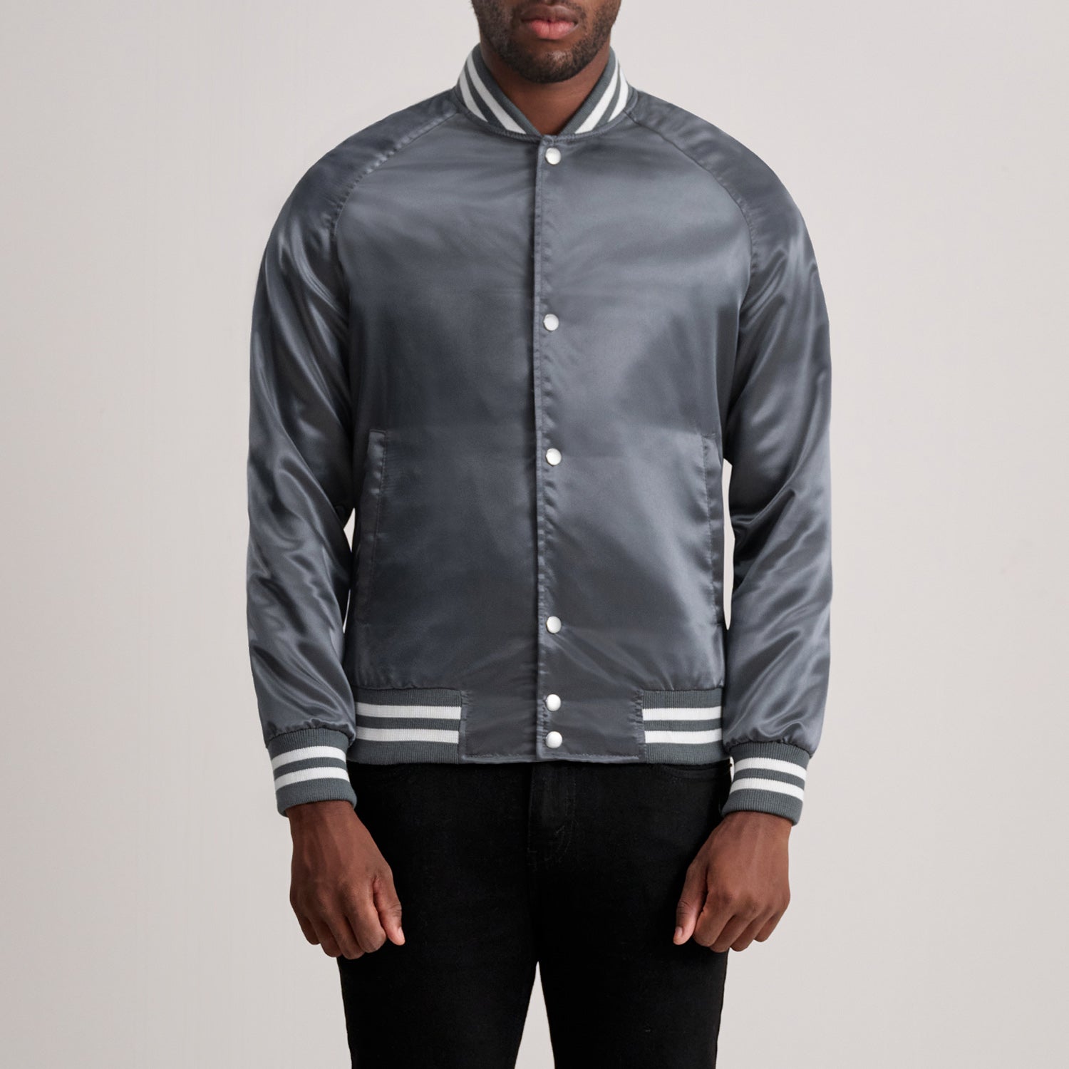 Men_sXanderGreyVarsityJacketCloseFront Xander Grey Varsity Jacket