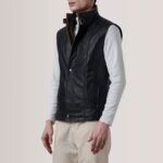 Zane Black Leather Vest 3