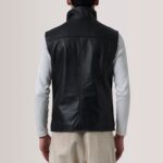 Zane Black Leather Vest 4