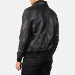Air Rolf Black Leather Bomber Jacket 5