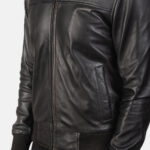 Air Rolf Black Leather Bomber Jacket 6