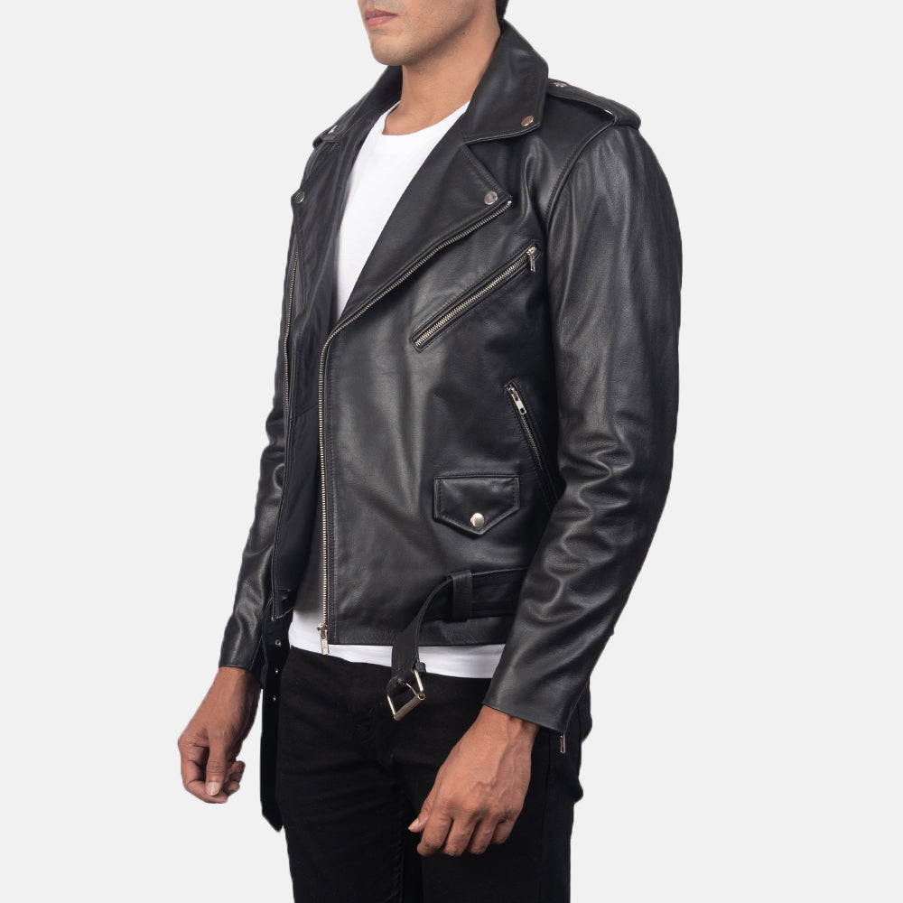 Allaric Alley Black Leather Biker Jacket 2