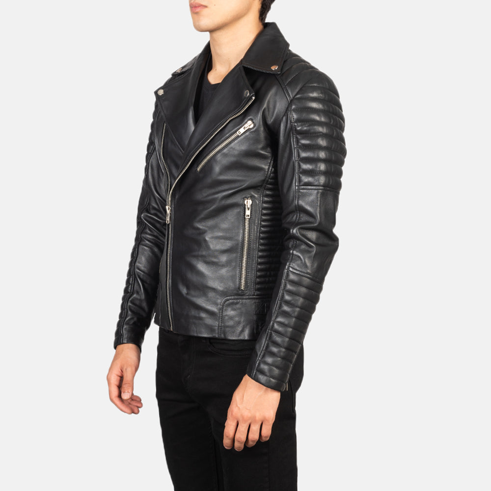 Armand Black Leather Biker Jacket 2
