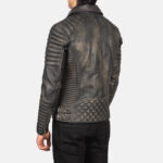 Armand Distressed Brown Leather Biker Jacket 6