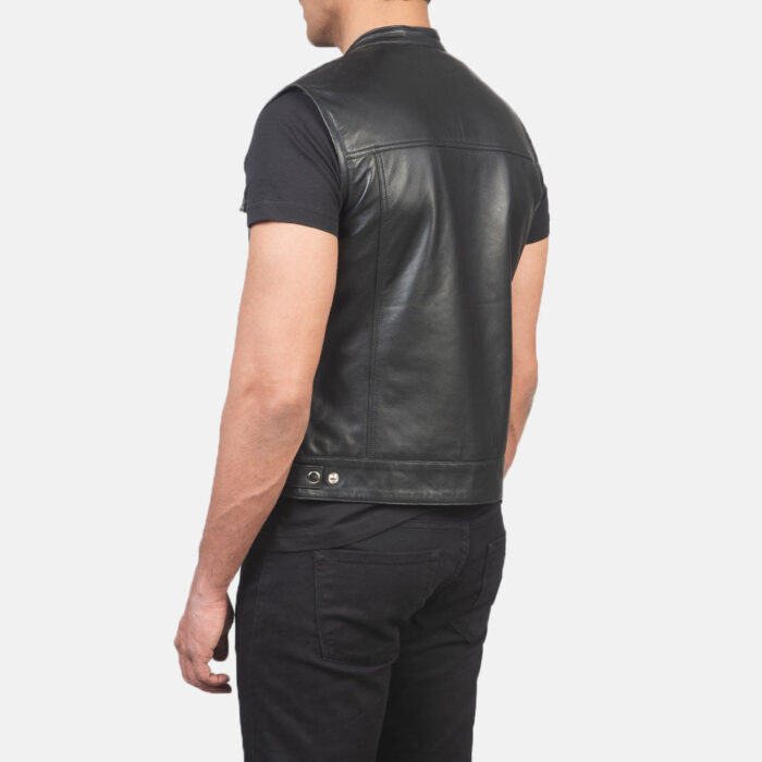 Atlas Moto Black Leather Vest 5