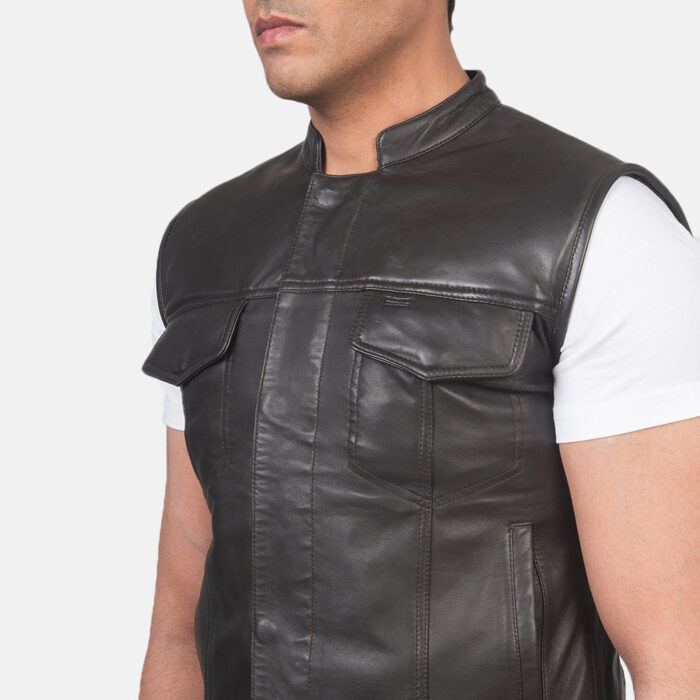 Atlas Moto Brown Leather Vest 6