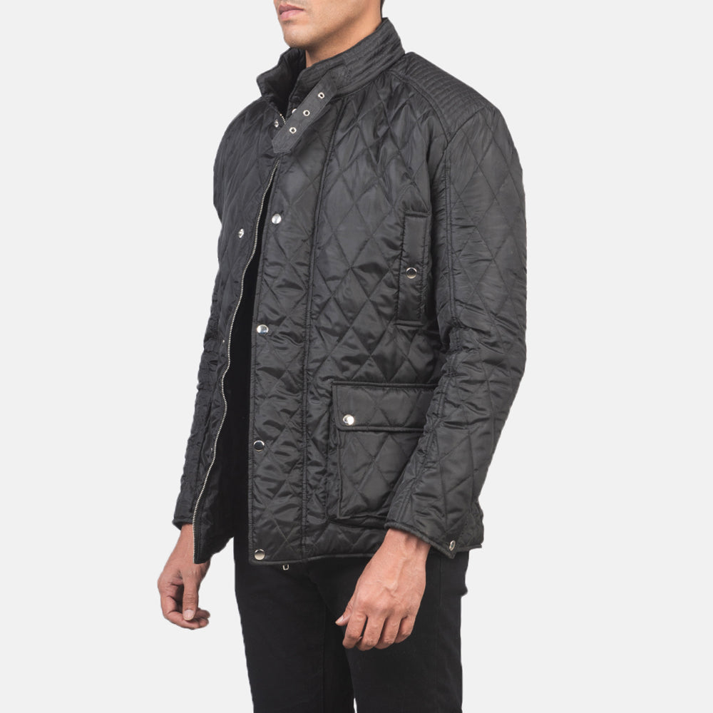 Barry Quilted Black Windbreaker Jacket 2