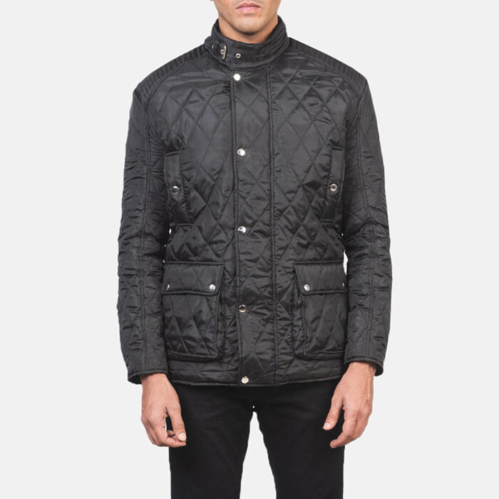 Barry Quilted Black Windbreaker Jacket 4