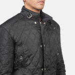 Barry Quilted Black Windbreaker Jacket 6