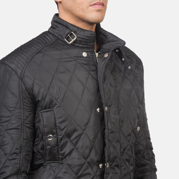 Barry Quilted Black Windbreaker Jacket 6