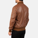 Bomia Ma-1 Brown Leather Bomber Jacket 5