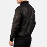 Bomia Ma-1 Distressed Black Leather Bomber Jacket 4