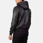 Bouncer Biz Black Leather Bomber Jacket 5