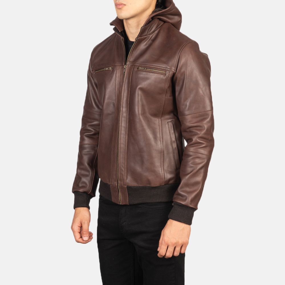 [FS] Bouncer Biz Brown Leather Bomber Jacket 2