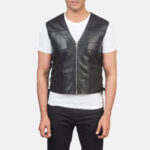 Brandon Black Leather Vest 4