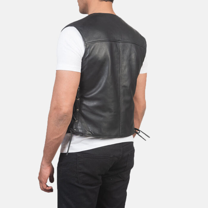 Brandon Black Leather Vest 5