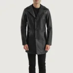 Brawnton Black Leather Coat 4
