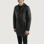 Brawnton Black Leather Coat 2