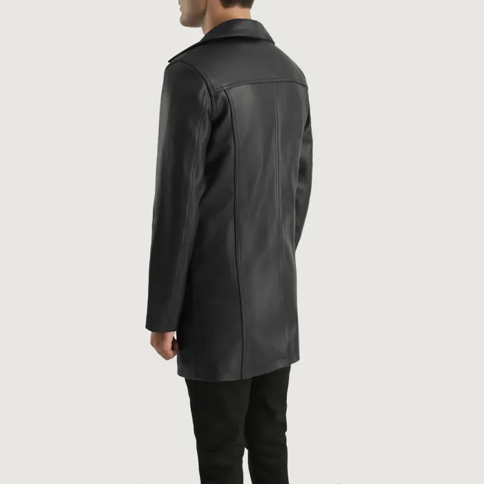 Brawnton Black Leather Coat 5