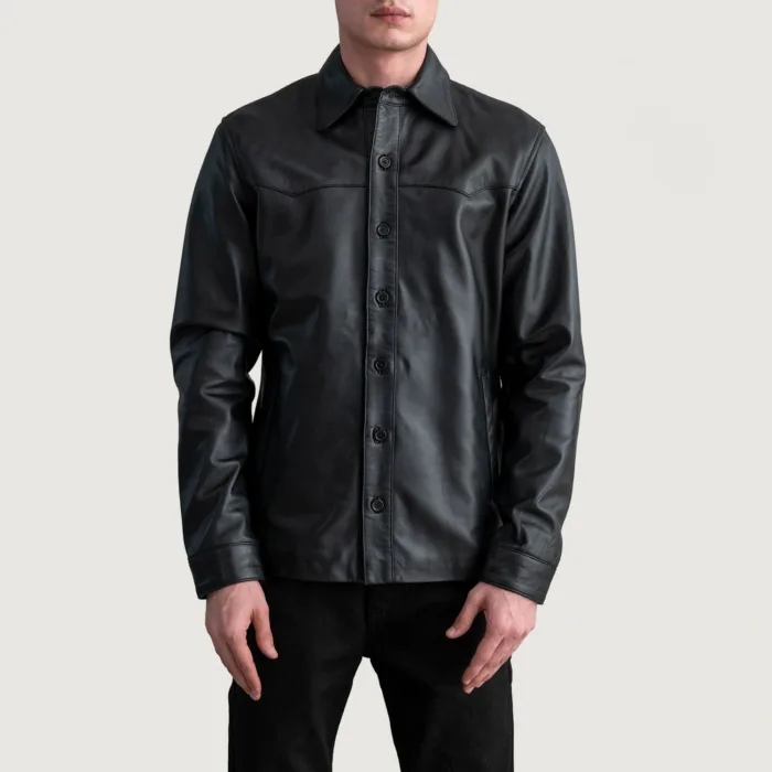Bronco Black Leather Shirt 3