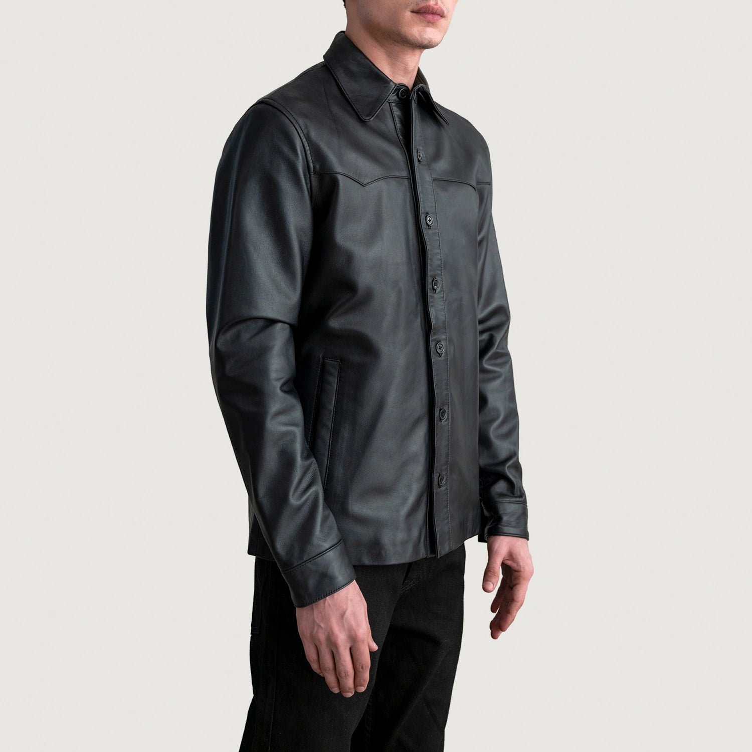 Bronco Black Leather Shirt 2