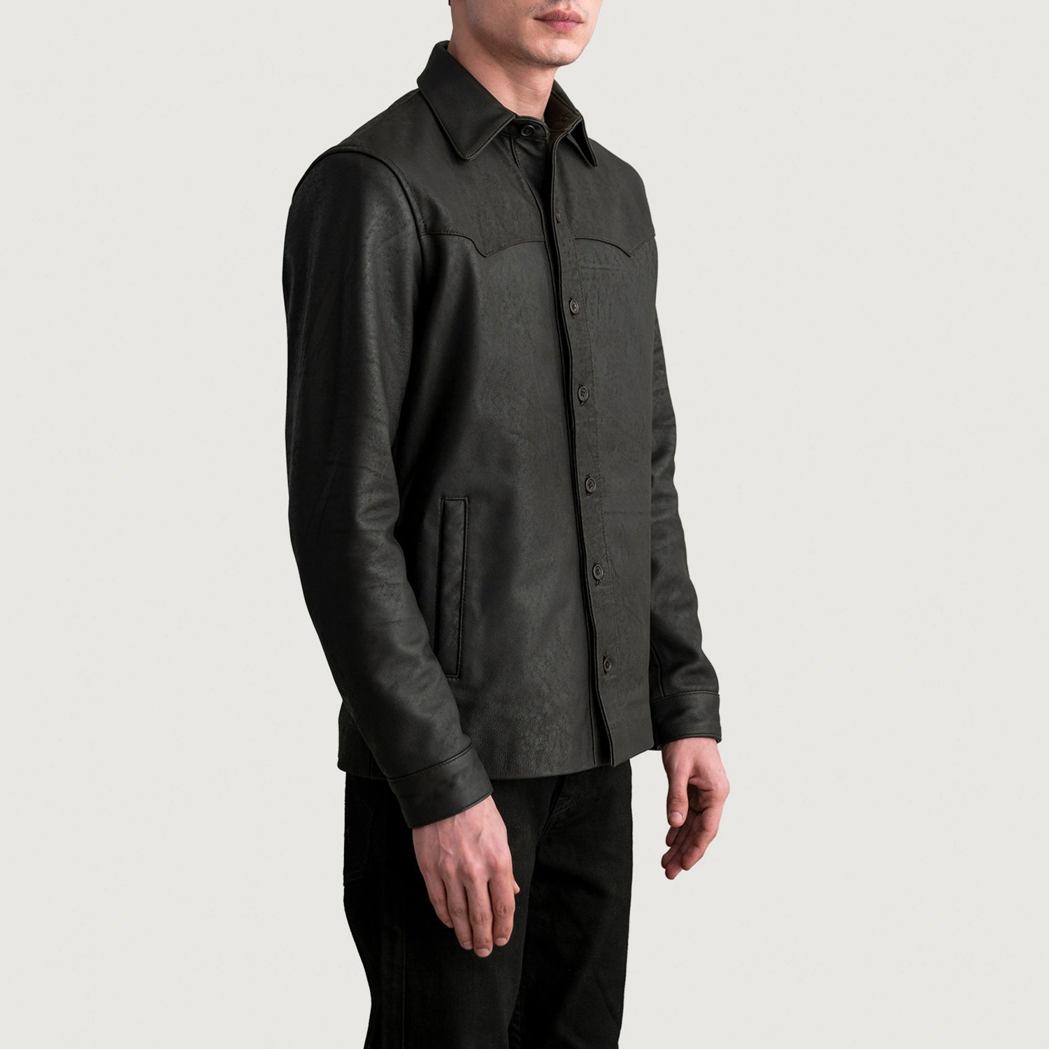 Bronco Tumbled Brown Leather Shirt 2