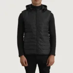 Carlo Black Hooded Puffer Vest 4