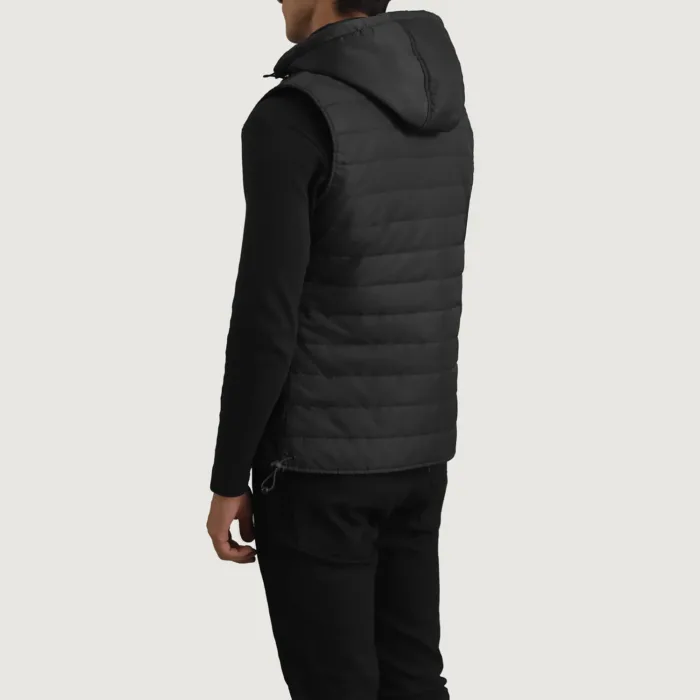 Carlo Black Hooded Puffer Vest 5