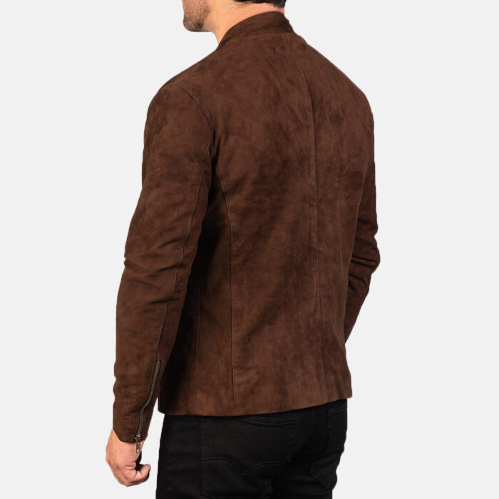 Charcoal Mocha Suede Biker Jacket 5