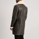 Charles Brown Leather Shearling Double-Breasted Coat 5