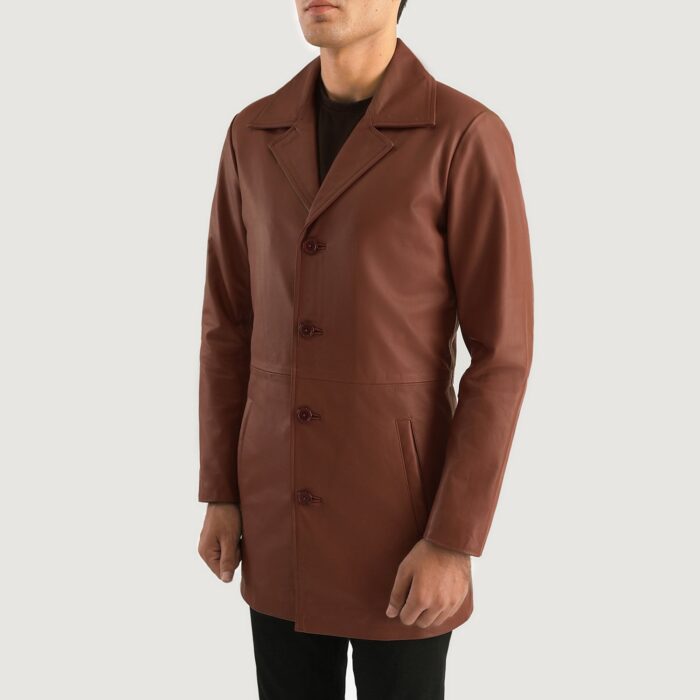 Classmith Brown Leather Coat 2