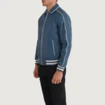 Cooper Blue Leather Varsity Jacket 2