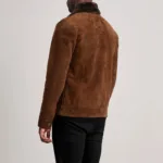 Dallis Brown Suede Shearling Trucker Jacket 5
