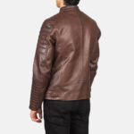 Damian Brown Leather Biker Jacket 5