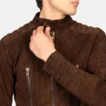 Damian Mocha Suede Biker Jacket 6