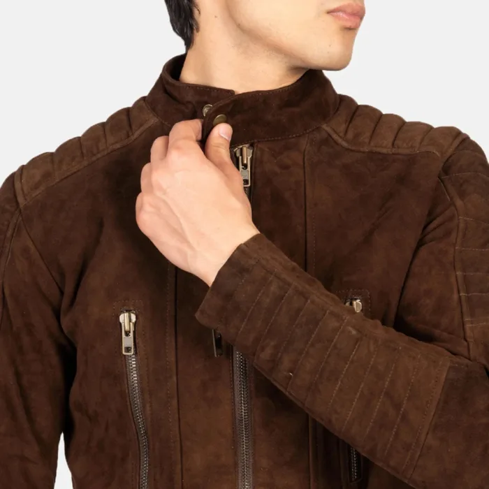 Damian Mocha Suede Biker Jacket 6