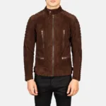 Damian Mocha Suede Biker Jacket 4