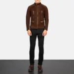 Damian Mocha Suede Biker Jacket 3